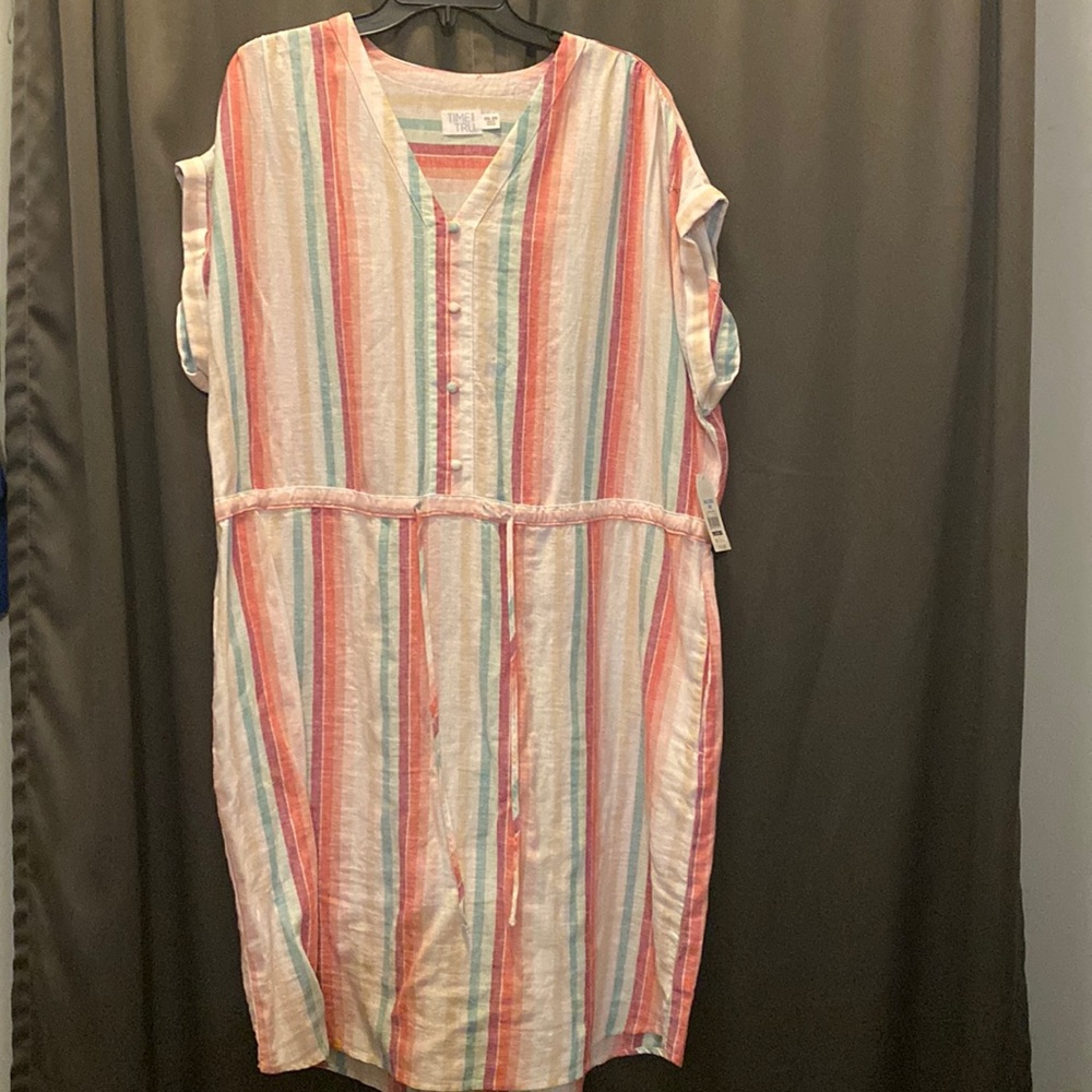 Stripe linen dress